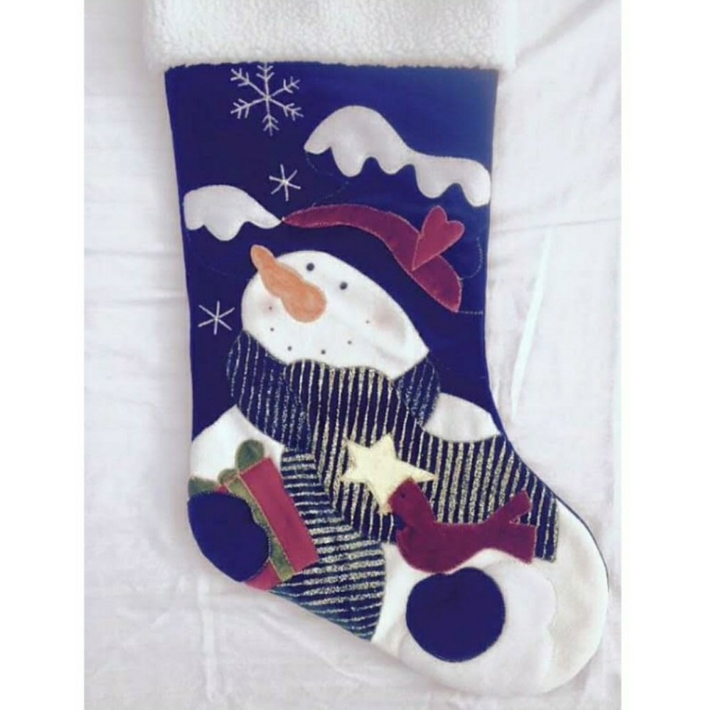 BN Oversized Snowman velvety glitter Stocking XL